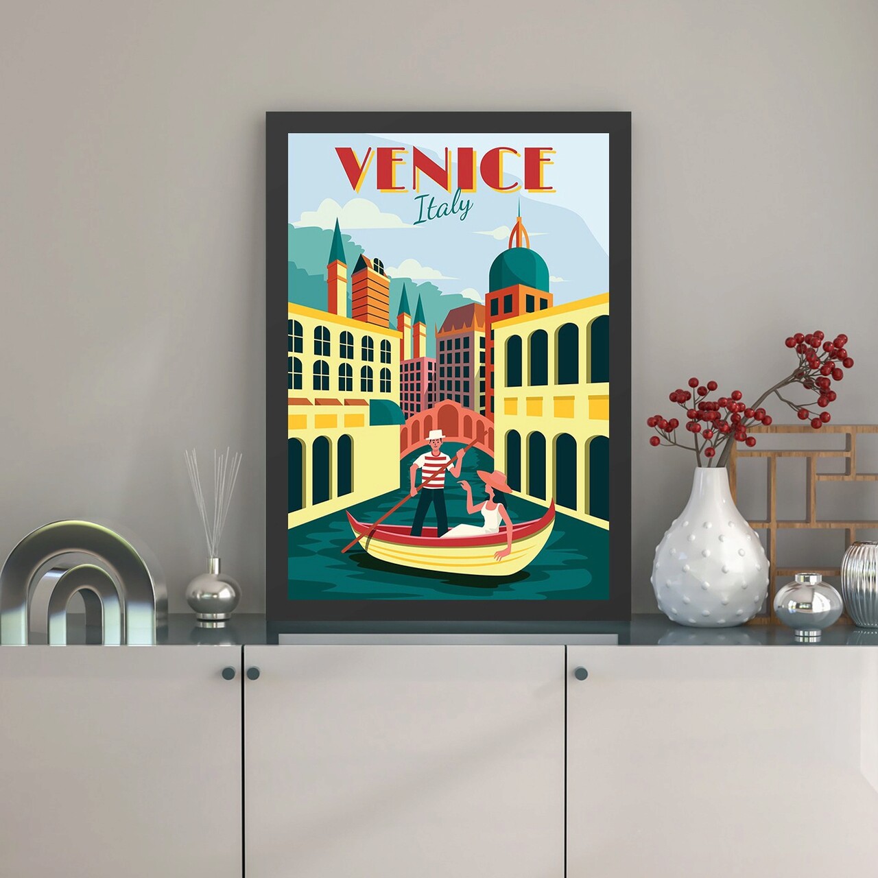 Tablou decorativ, Venice (40 x 55), Polistiren, Multicolor - imagine 3